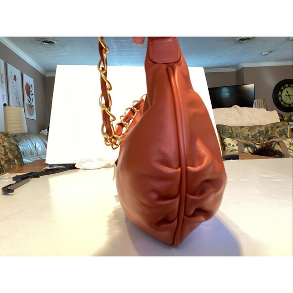 great american leatherworks purse orange/rust w/tassel zipper - Picture 5 of 8